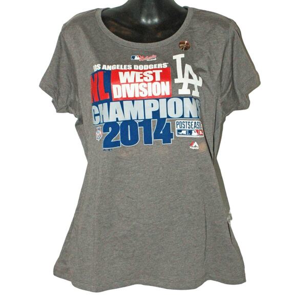 Los Angeles LA Dodgers NL West Division Champs - Women JR Xlarge Grey Shirt 2014 - Picture 1 of 5
